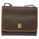 CELINE Macadam Canvas Shoulder Bag PVC Leather Brown Gold Auth 126660-2