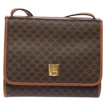 CELINE Macadam Canvas Shoulder Bag PVC Leather Brown Gold Auth 126660 - 0