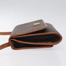 CELINE Macadam Canvas Shoulder Bag PVC Leather Brown Gold Auth 126660-4