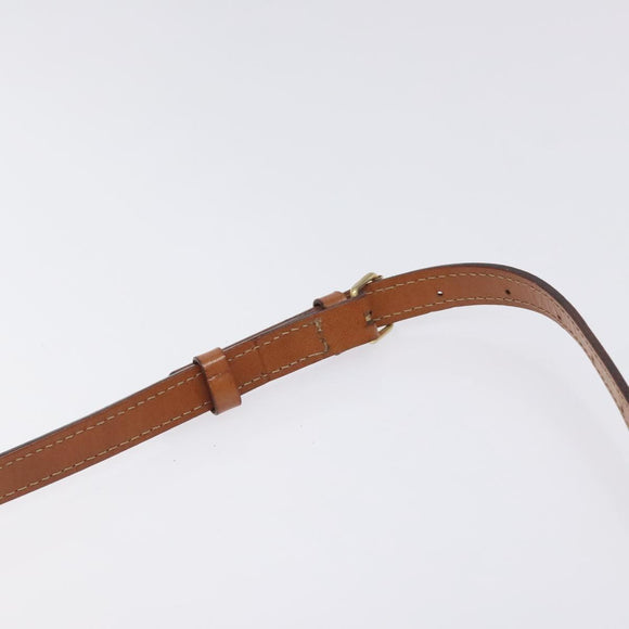CELINE Macadam Canvas Shoulder Bag PVC Leather Brown Gold Auth 126660