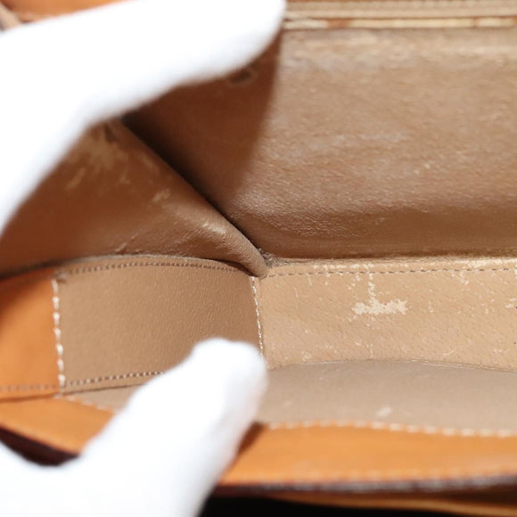 CELINE Macadam Canvas Shoulder Bag PVC Leather Brown Gold Auth 126661