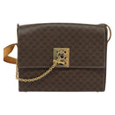 CELINE Macadam Canvas Shoulder Bag PVC Leather Brown Gold Auth 126661-2