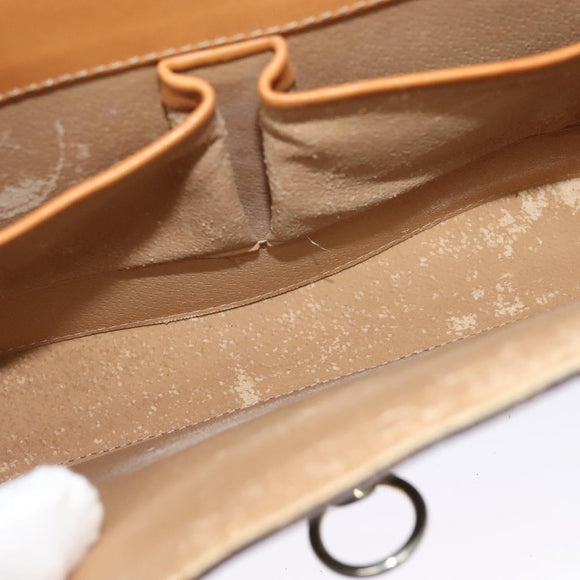 CELINE Macadam Canvas Shoulder Bag PVC Leather Brown Gold Auth 126661