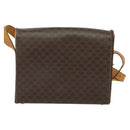 CELINE Macadam Canvas Shoulder Bag PVC Leather Brown Gold Auth 126661-3