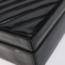 CHANEL V Stitch COCO Mark Shoulder Bag Patent leather Black Gold CC Auth 126704-10