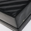 CHANEL V Stitch COCO Mark Shoulder Bag Patent leather Black Gold CC Auth 126704-13