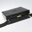 CHANEL V Stitch COCO Mark Shoulder Bag Patent leather Black Gold CC Auth 126704-6