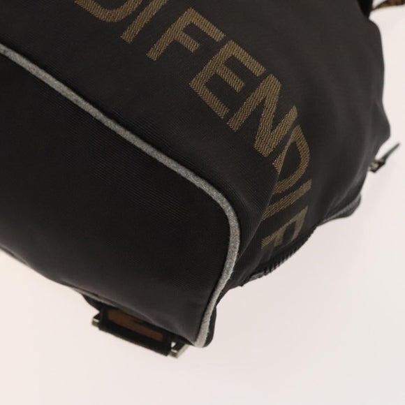 FENDI Backpack Black Silver Auth 126725