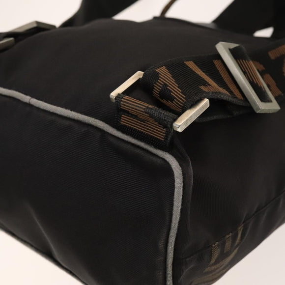 FENDI Backpack Nylon Black Silver Auth 126725