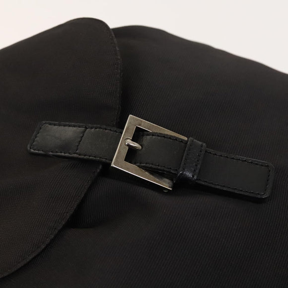 FENDI Backpack Nylon Black Silver Auth 126725