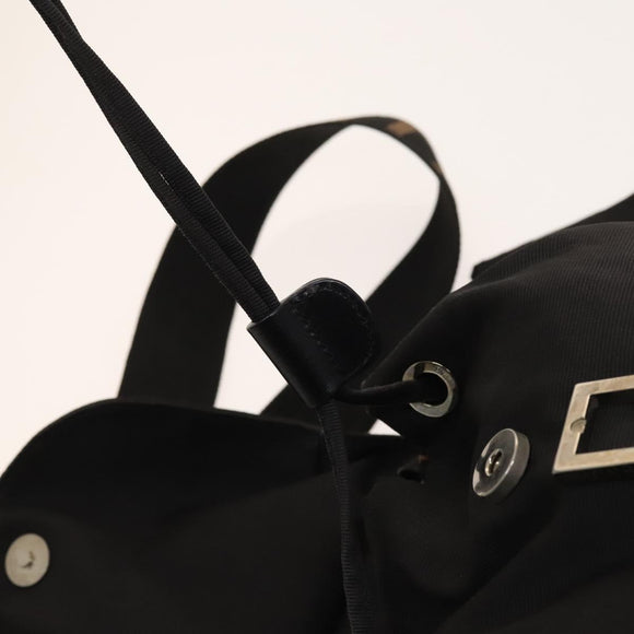 FENDI Backpack Nylon Black Silver Auth 126725