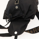 FENDI Backpack Nylon Black Silver Auth 126725-20