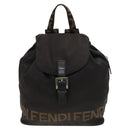 FENDI Backpack Nylon Black Silver Auth 126725-13