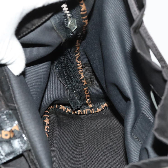 FENDI Backpack Black Silver Auth 126725