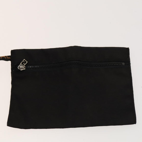 FENDI Backpack Nylon Black Silver Auth 126725