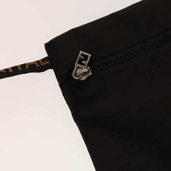 FENDI Backpack Black Silver Auth 126725