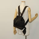 FENDI Backpack Black Silver Auth 126725-28