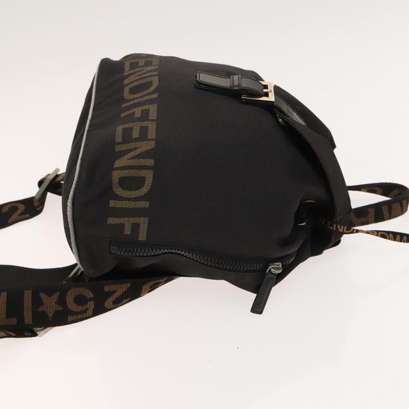 FENDI Backpack Black Silver Auth 126725