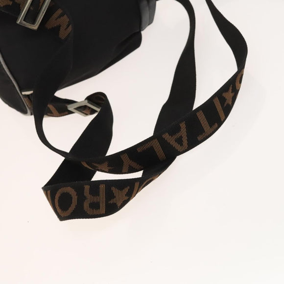 FENDI Backpack Nylon Black Silver Auth 126725