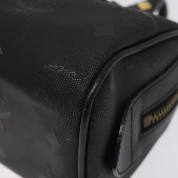 MCM Logogram Vicetos Hand Bag PVC Black Gold Auth 126744