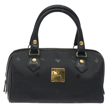 MCM Logogram Vicetos Hand Bag PVC Black Gold Auth 126744 - 0