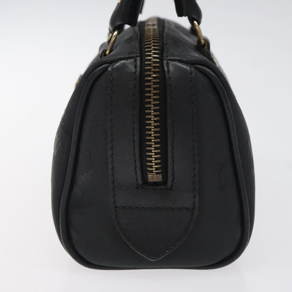 MCM Logogram Vicetos Hand Bag PVC Black Gold Auth 126744