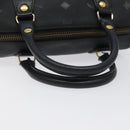 MCM Logogram Vicetos Hand Bag PVC Black Gold Auth 126744-7