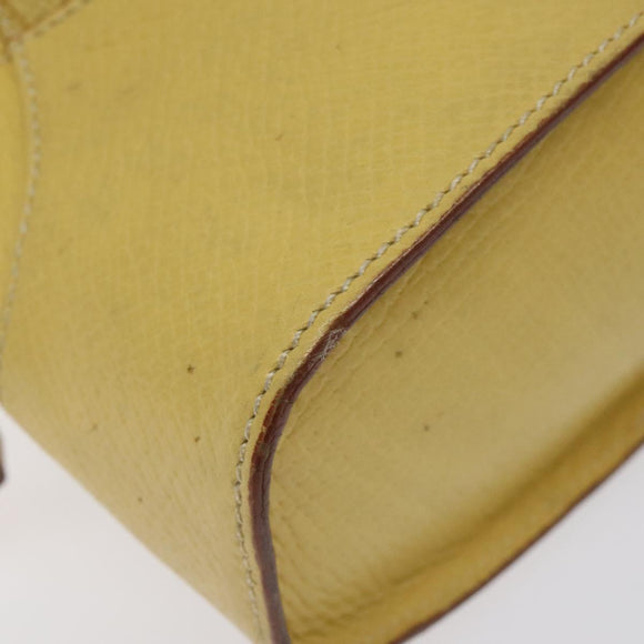 LOEWE Shoulder Bag Leather Yellow Auth 126746