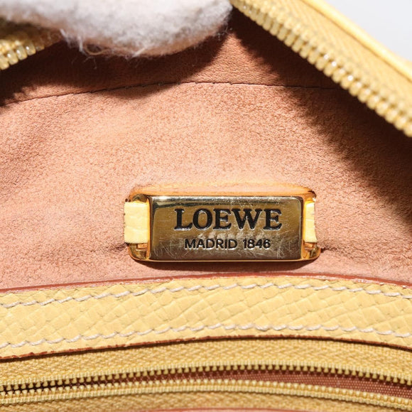 LOEWE Shoulder Bag Leather Yellow Auth 126746