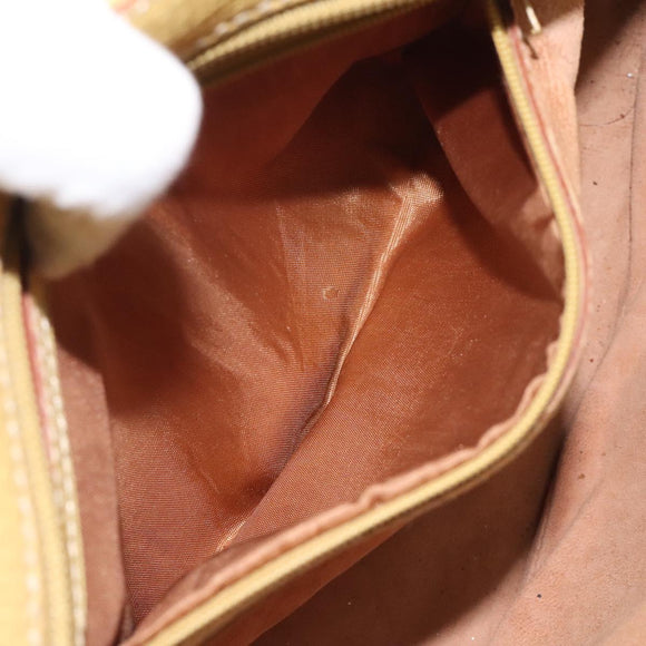 LOEWE Shoulder Bag Leather Yellow Auth 126746