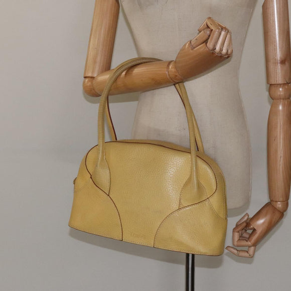 LOEWE Shoulder Bag Leather Yellow Auth 126746