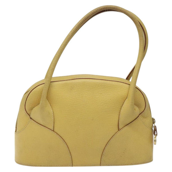 LOEWE Shoulder Bag Leather Yellow Auth 126746