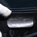 Salvatore Ferragamo Gancini Hand Bag Leather 2way Black Silver Auth 126752-12