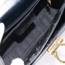 Salvatore Ferragamo Gancini Hand Bag Leather 2way Black Silver Auth 126752-11