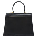 Salvatore Ferragamo Gancini Hand Bag Leather 2way Black Silver Auth 126752-2