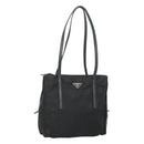PRADA Hand Bag Nylon Black Silver Auth 126754-1