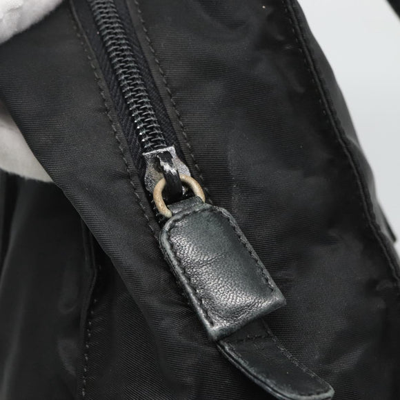 PRADA Hand Bag Nylon Black Silver Auth 126754