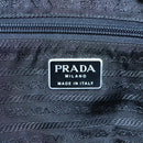 PRADA Hand Bag Nylon Black Silver Auth 126754-18