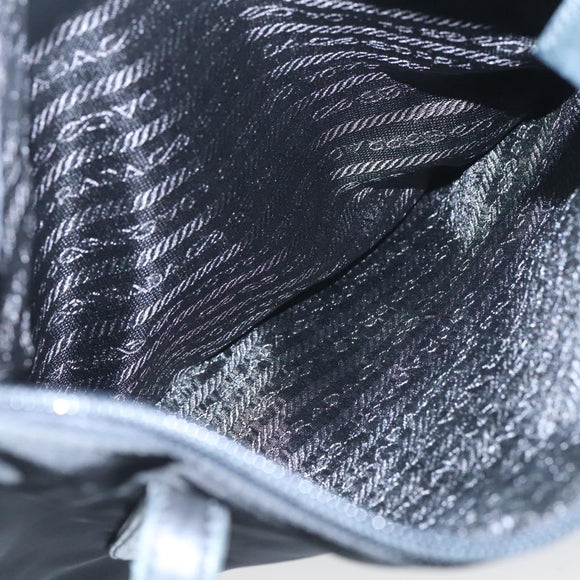 PRADA Hand Bag Nylon Black Silver Auth 126754