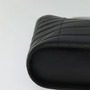 CHANEL Choco Bar Hand Bag Leather Black Silver CC Auth 126757-10