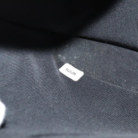 CHANEL Choco Bar Hand Bag Leather Black Silver CC Auth 126757