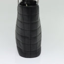 CHANEL Choco Bar Hand Bag Leather Black Silver CC Auth 126757-4