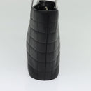 CHANEL Choco Bar Hand Bag Leather Black Silver CC Auth 126757-5