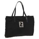 FENDI Zucca Canvas Hand Bag Nylon Black Silver Auth 126764-1