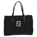 FENDI Zucca Canvas Hand Bag Nylon Black Silver Auth 126764-2