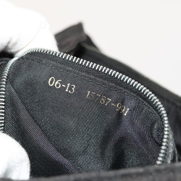 FENDI Zucca Canvas Hand Bag Nylon Black Silver Auth 126764