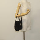 FENDI Zucca Canvas Hand Bag Nylon Black Silver Auth 126764-21
