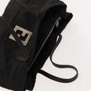 FENDI Zucca Canvas Hand Bag Nylon Black Silver Auth 126764-6