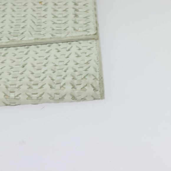 Christian Dior Wallet Shoulder Bag Leather White Auth 126770