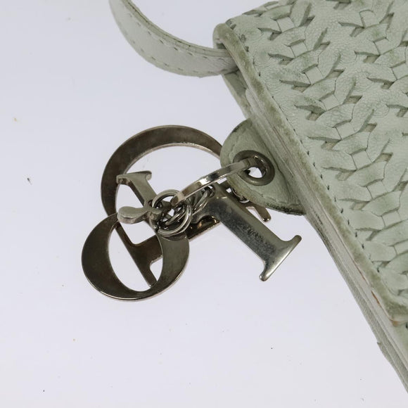 Christian Dior Wallet Shoulder Bag Leather White Auth 126770